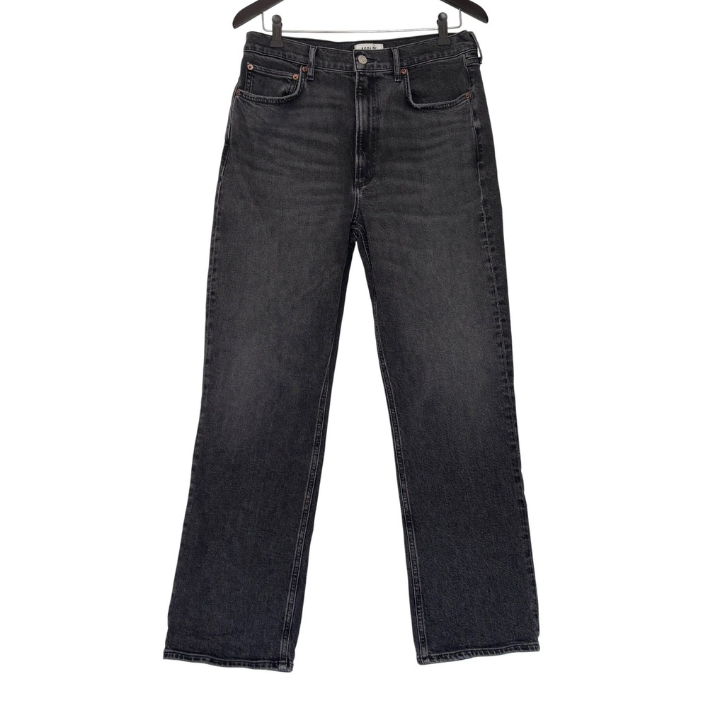 AGOLDE High Rise Stovepipe Jeans Washed Black Straight Leg A9096-1372 Womens 30‎